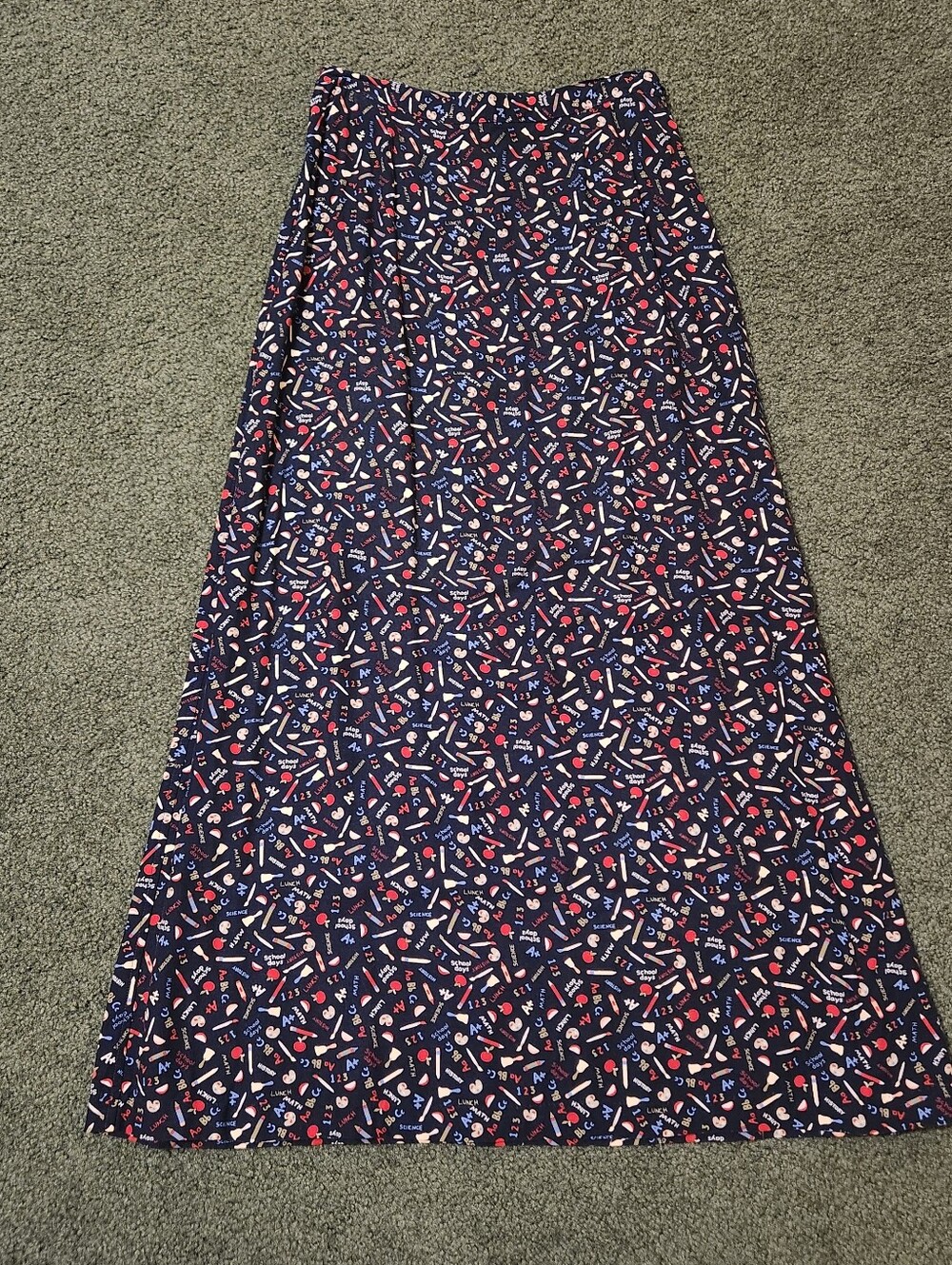 Vintage 2001 Christopher & Banks "School Days" Maxi Skirt Size 4 Navy Teacher